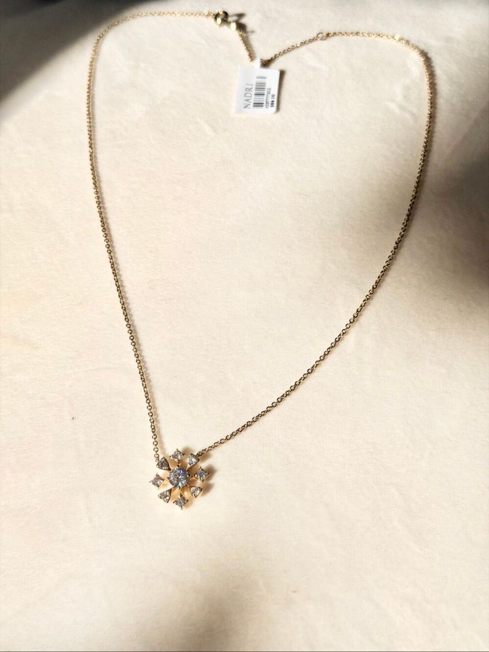 Nadri Gold Crystal Starburst Pendant Necklace NWT